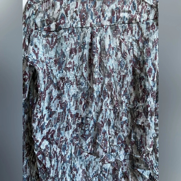 Jigsaw multi coloured silk ruffle long sleeve blouse Sz 10 - Picture 7 of 12